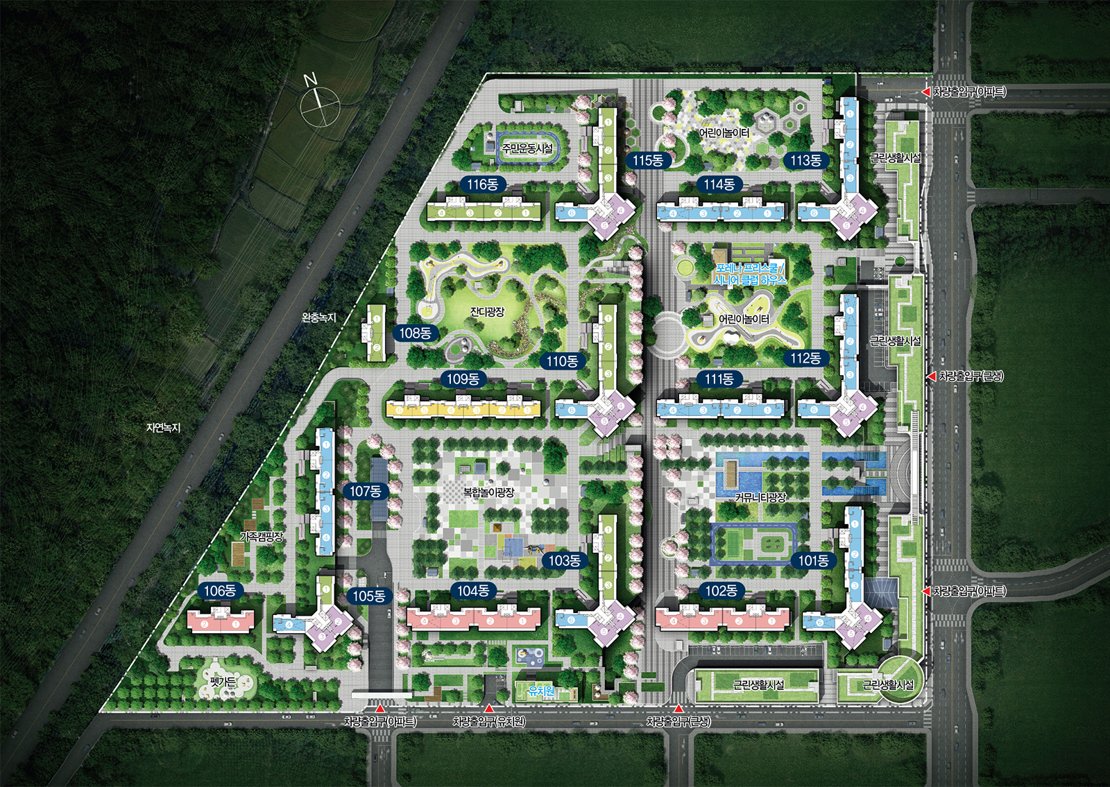 한화포레나 포항 단지배치도